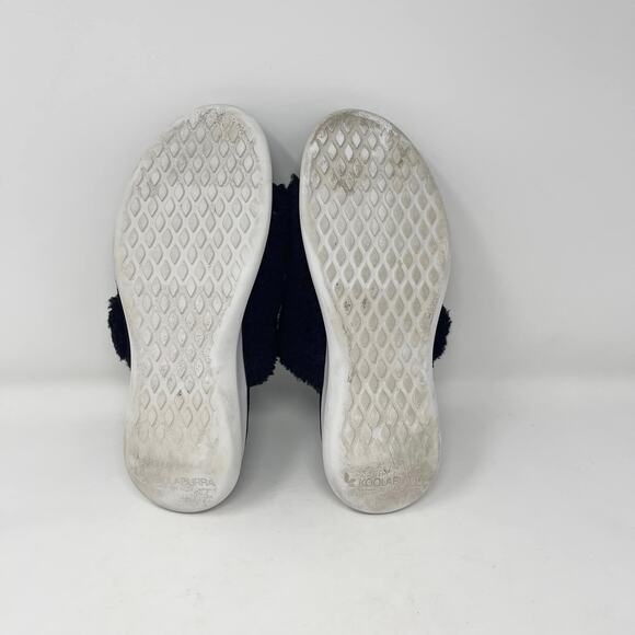 Koolaburra Black Pasea Faux Fur Slip-On Slide Sandals - Picture 9 of 9